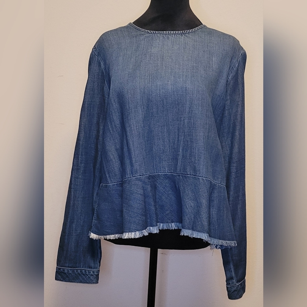 Cloth & Stone Blue Denim Blouse